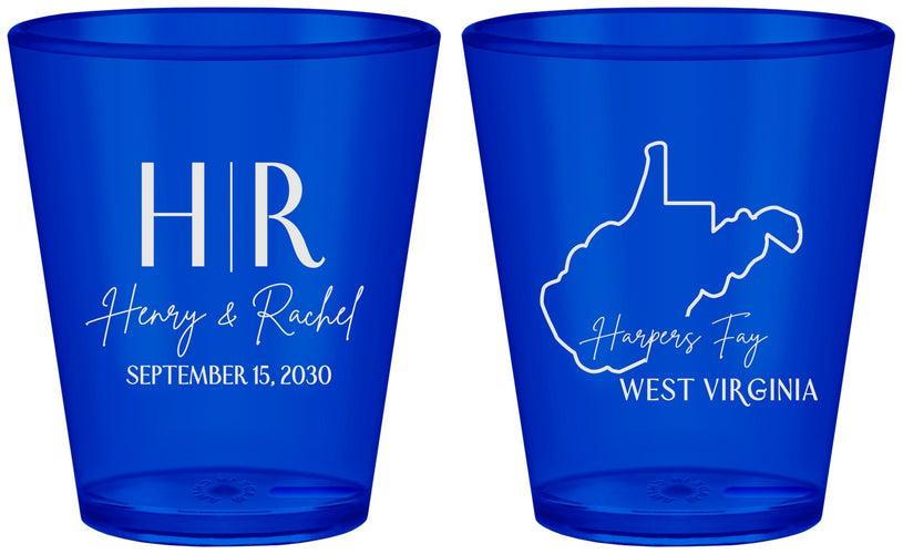Custom Wedding Plastic Shot Glasses - West Virginia | 147