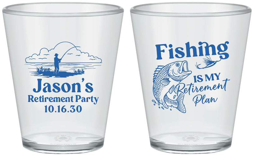 Custom Retirement Plastic Shot Glasses - Fishing | 150009