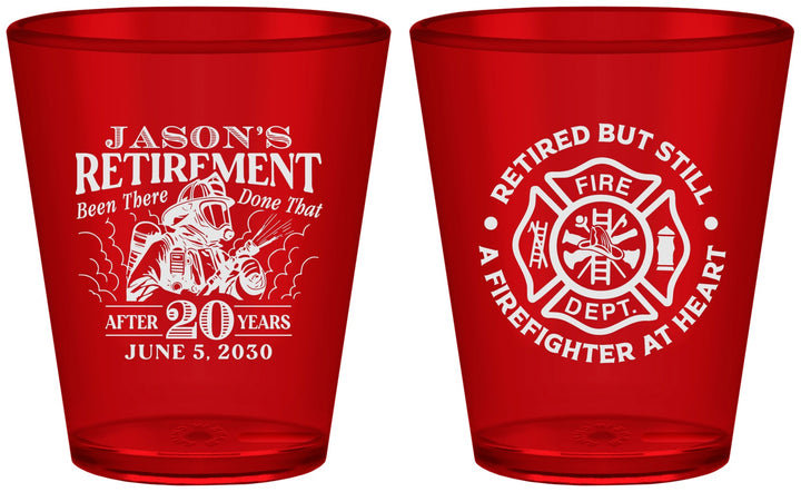 Custom Retirement Plastic Shot Glasses - Firefighter | 150016