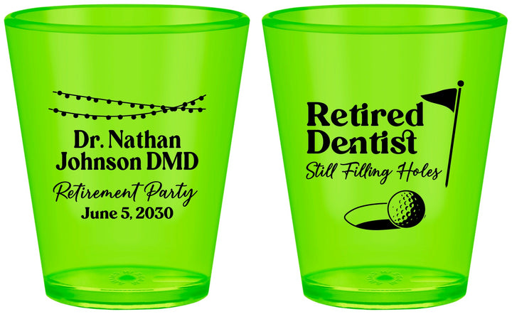 Custom Retirement Plastic Shot Glasses - Dentist | 150019