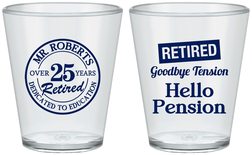 Custom Retirement Plastic Shot Glasses - Teacher | 150024