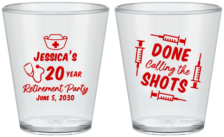 Custom Retirement Plastic Shot Glasses - Nurse | 150026