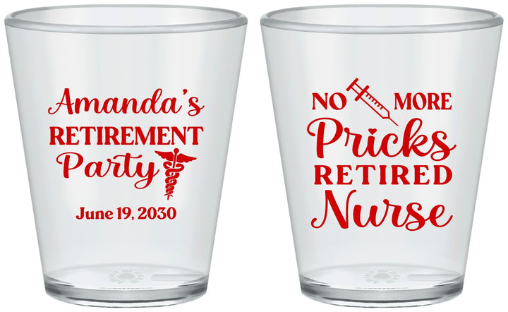 Custom Retirement Plastic Shot Glasses - Nurse | 150027