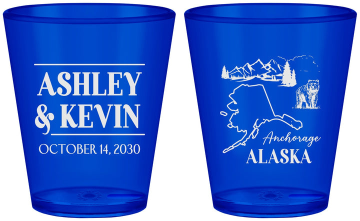 Custom Wedding Plastic Shot Glasses - Alaska | 151