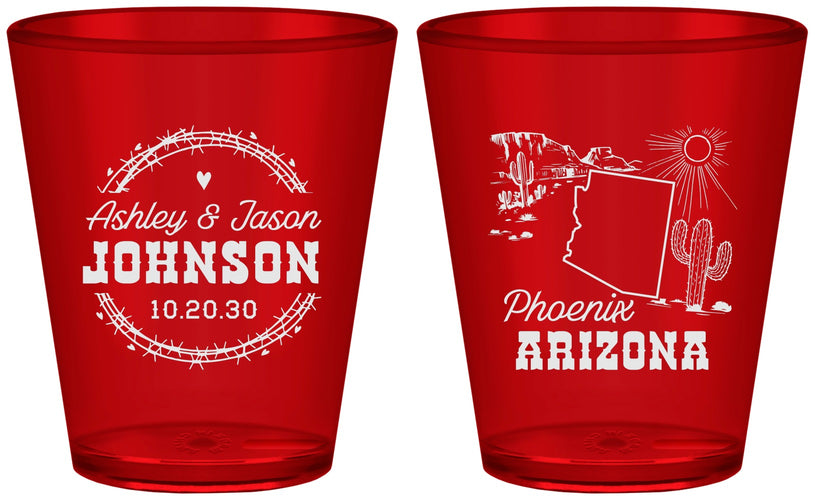Custom Wedding Plastic Shot Glasses - Arizona | 152