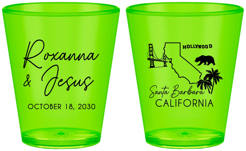 Custom Wedding Plastic Shot Glasses - California | 154