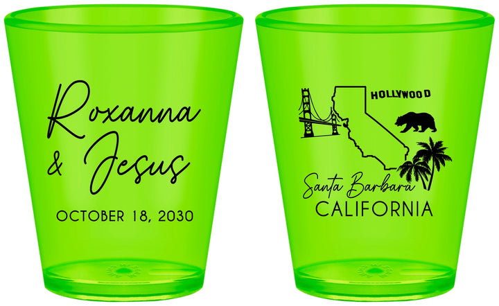 Custom Wedding Plastic Shot Glasses - California | 154
