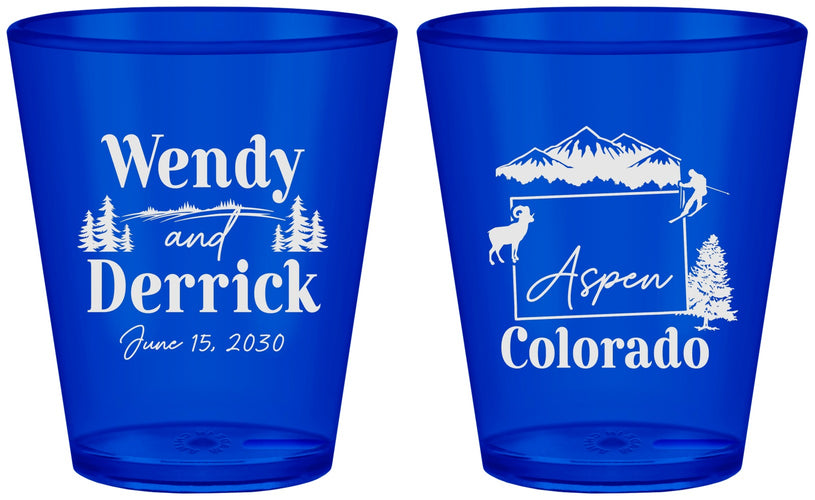 Custom Wedding Plastic Shot Glasses - Colorado | 155