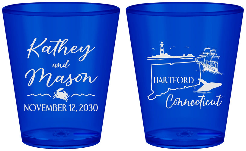 Custom Wedding Plastic Shot Glasses - Connecticut | 156