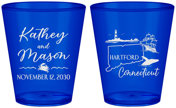 Custom Wedding Plastic Shot Glasses - Connecticut | 156