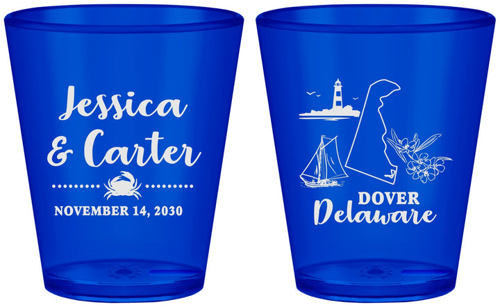 Custom Wedding Plastic Shot Glasses - Delaware | 157