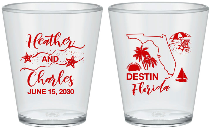 Custom Wedding Plastic Shot Glasses - Florida | 158