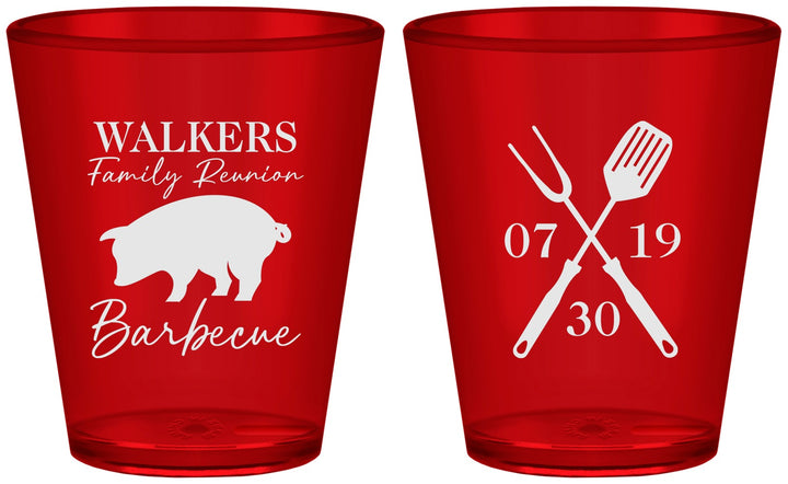 Custom Family Reunion Plastic Shot Glasses - Bbq Barbeque | 160003