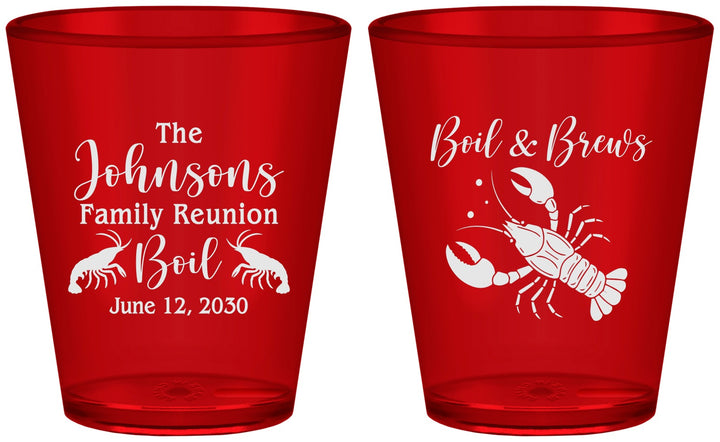 Custom Family Reunion Plastic Shot Glasses - Crawfish Boil | 160005