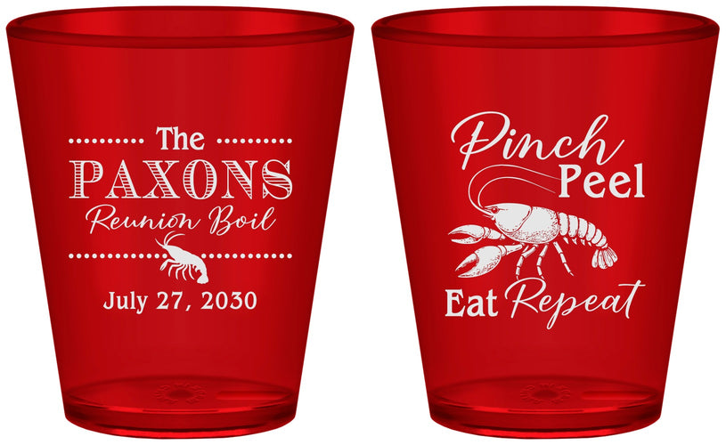 Custom Family Reunion Plastic Shot Glasses - Crawfish Boil | 160006