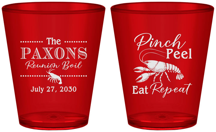 Custom Family Reunion Plastic Shot Glasses - Crawfish Boil | 160006