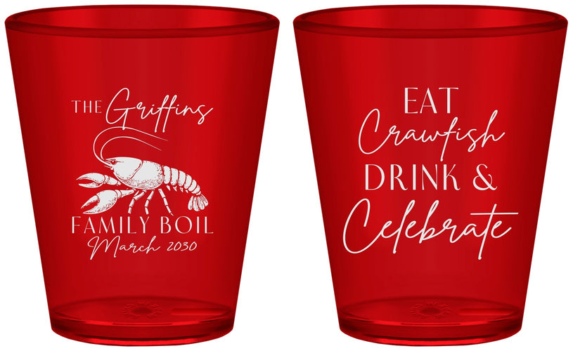 Custom Family Reunion Plastic Shot Glasses - Crawfish Boil | 160007