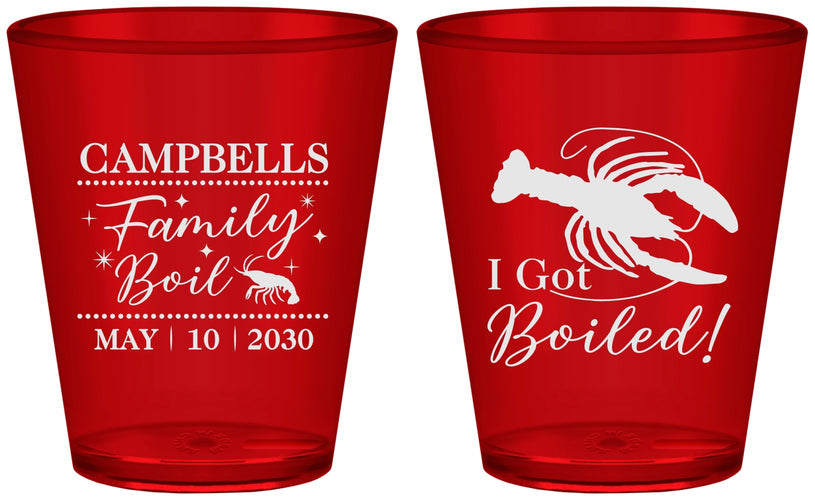 Custom Family Reunion Plastic Shot Glasses - Crawfish Boil | 160008