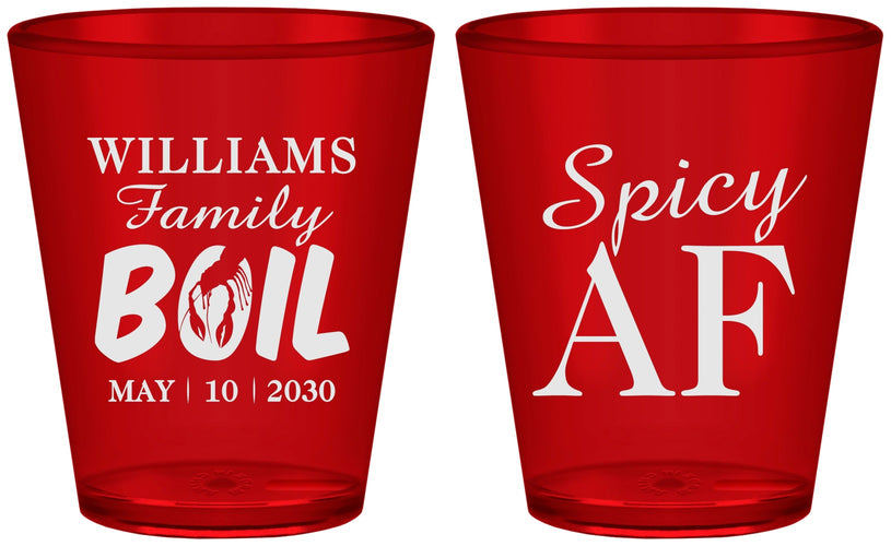 Custom Family Reunion Plastic Shot Glasses - Crawfish Boil | 160009