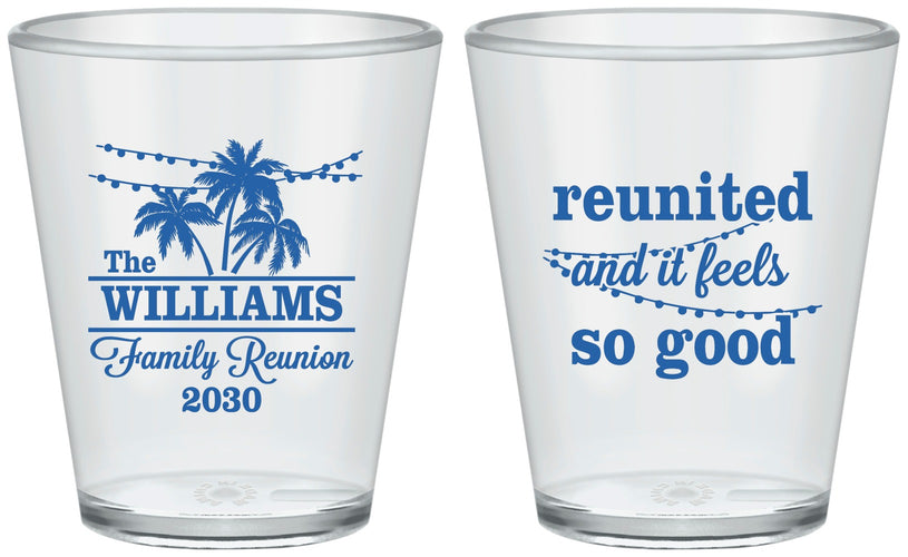 Custom Family Reunion Plastic Shot Glasses - Beach Reunited | 160010