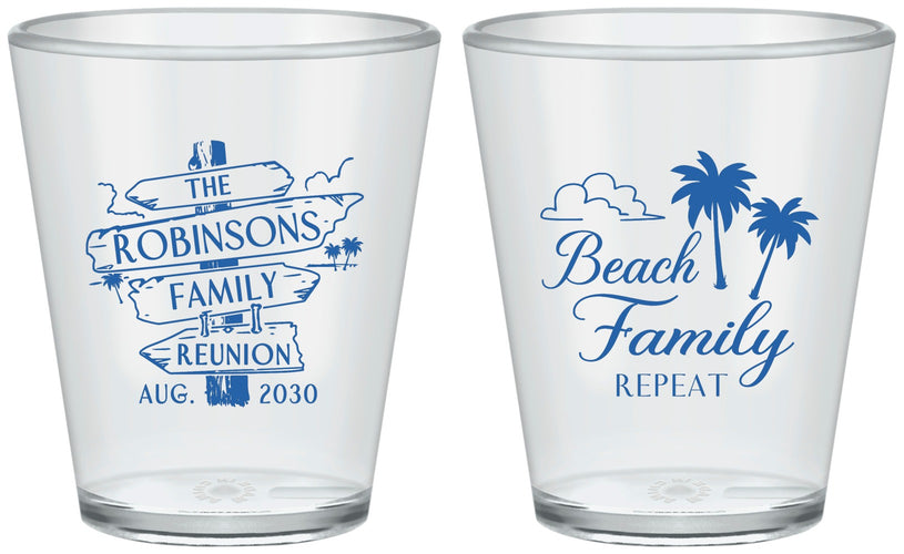 Custom Family Reunion Plastic Shot Glasses - Beach Family Repeat | 160014