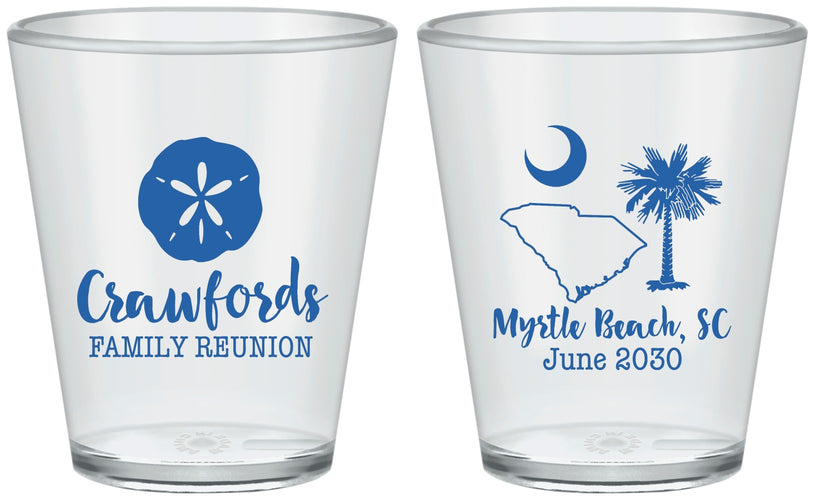 Custom Family Reunion Plastic Shot Glasses - South Carolina | 160018