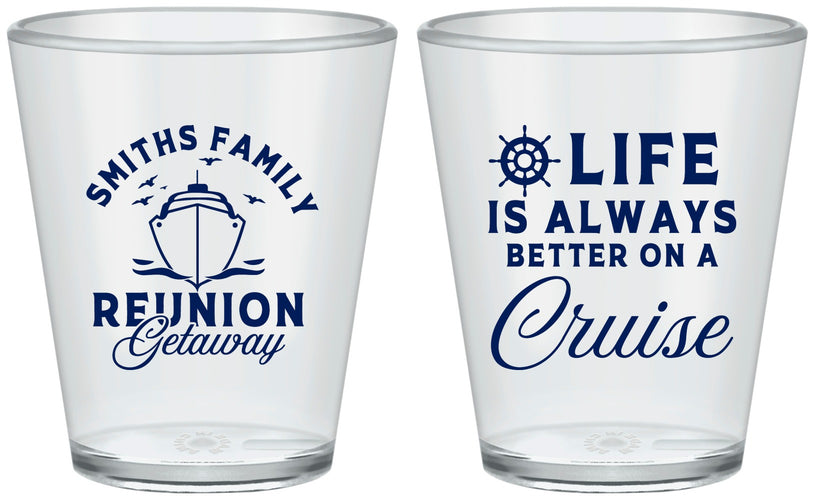 Custom Family Reunion Plastic Shot Glasses - Cruise Nautical | 160022
