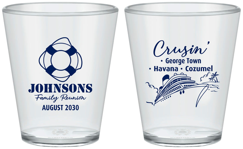 Custom Family Reunion Plastic Shot Glasses - Cruise Crusin | 160025