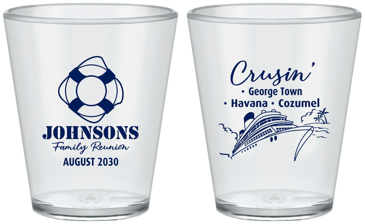 Custom Family Reunion Plastic Shot Glasses - Cruise Crusin | 160025