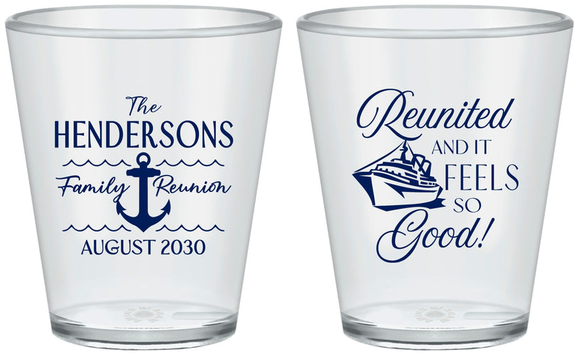 Custom Family Reunion Plastic Shot Glasses - Cruise Anchor | 160027