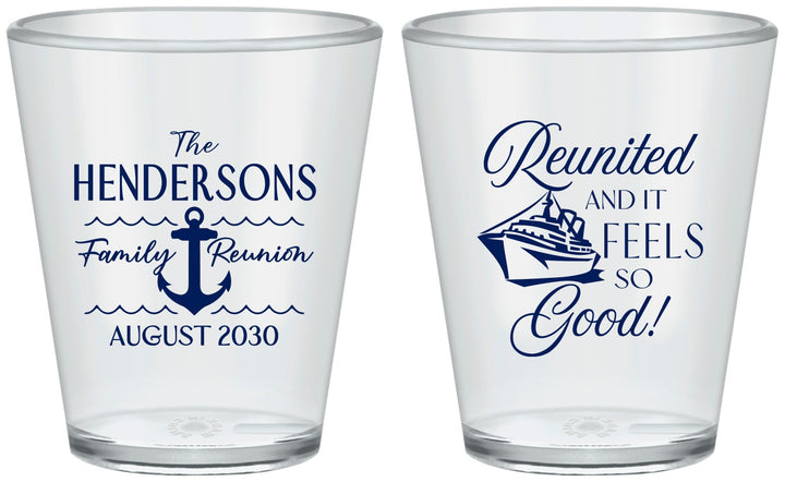 Custom Family Reunion Plastic Shot Glasses - Cruise Anchor | 160027