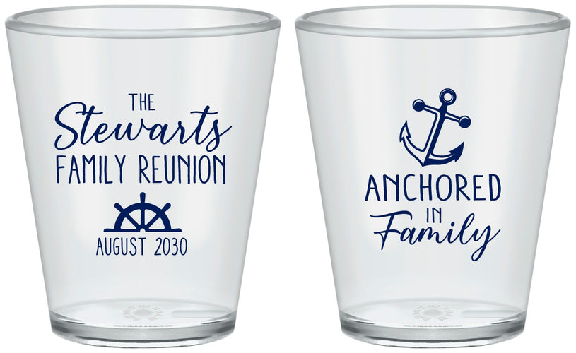 Custom Family Reunion Plastic Shot Glasses - Cruise Anchor | 160029