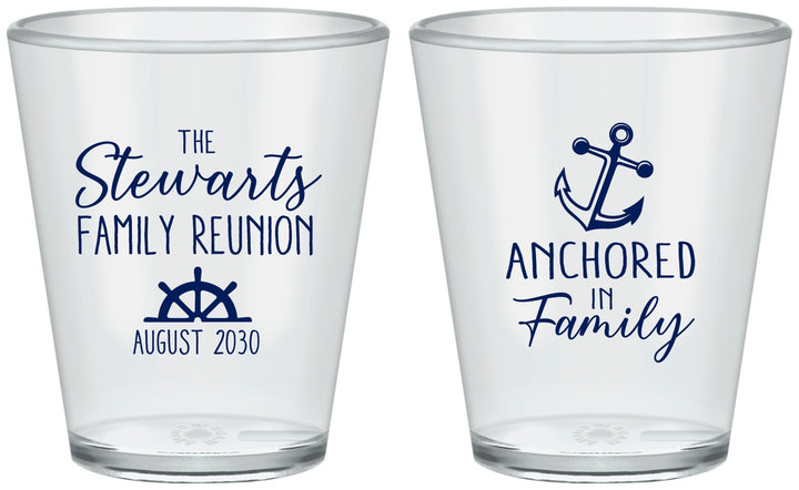 Custom Family Reunion Plastic Shot Glasses - Cruise Anchor | 160029