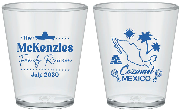 Custom Family Reunion Plastic Shot Glasses - Mexico | 160033