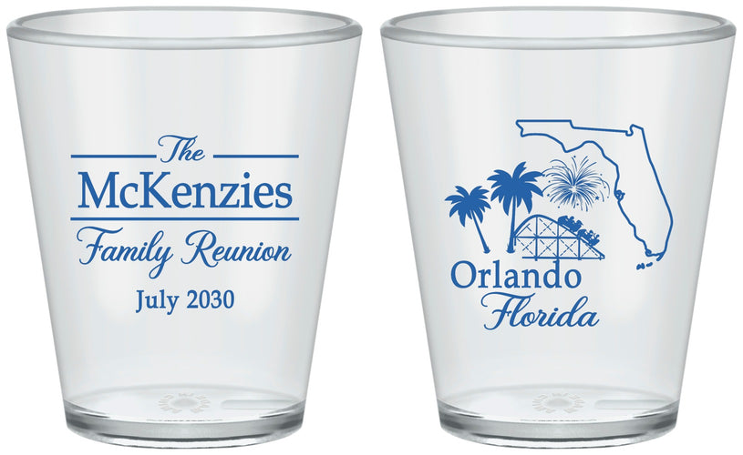 Custom Family Reunion Plastic Shot Glasses - Orlando Florida | 160035