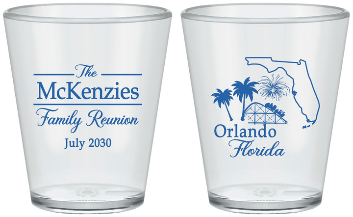 Custom Family Reunion Plastic Shot Glasses - Orlando Florida | 160035