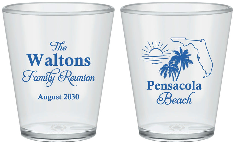 Custom Family Reunion Plastic Shot Glasses - Florida Beach | 160036