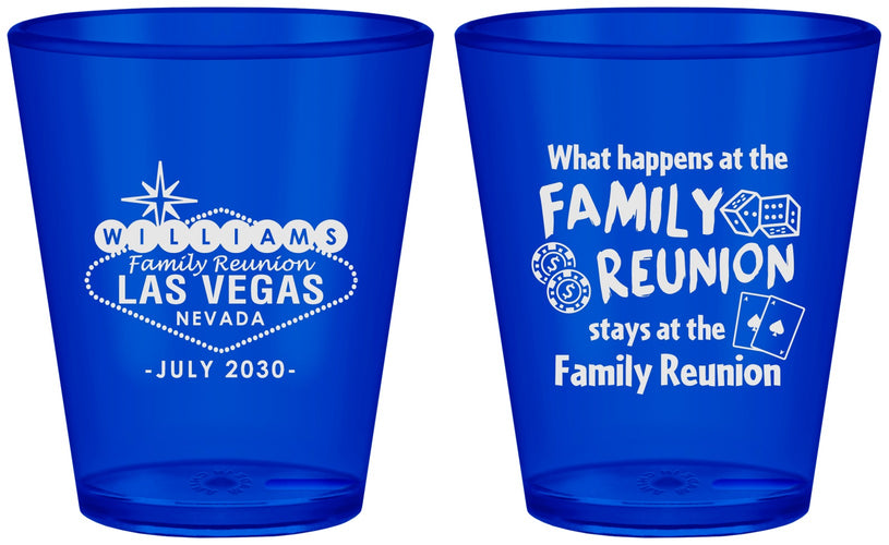 Custom Family Reunion Plastic Shot Glasses - Las Vegas | 160038