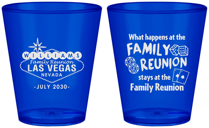 Custom Family Reunion Plastic Shot Glasses - Las Vegas | 160038