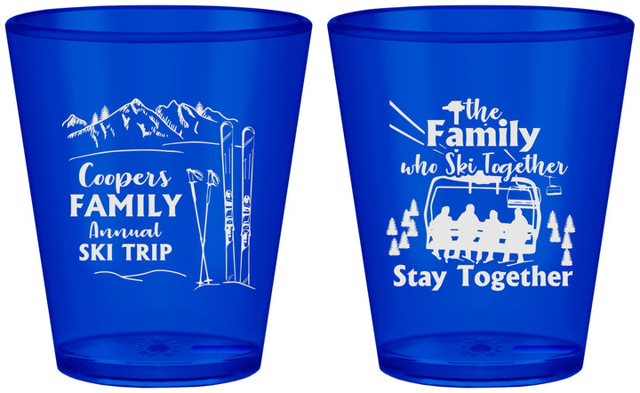 Custom Family Reunion Plastic Shot Glasses - Ski Trip | 160041