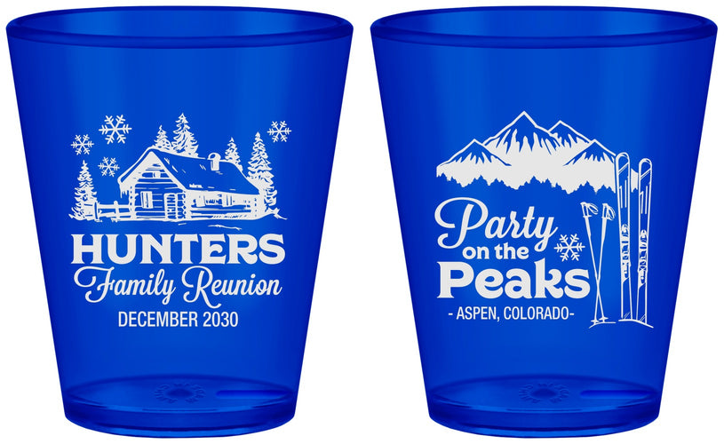 Custom Family Reunion Plastic Shot Glasses - Ski Trip | 160042