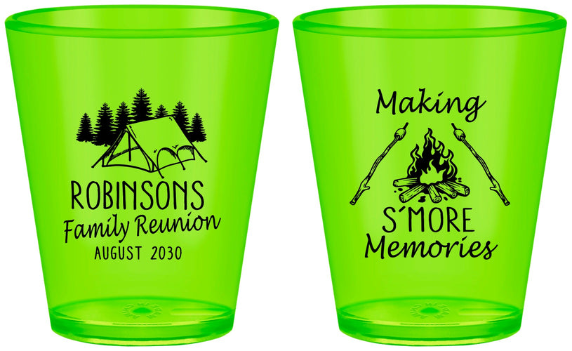 Custom Family Reunion Plastic Shot Glasses - Camping | 160046