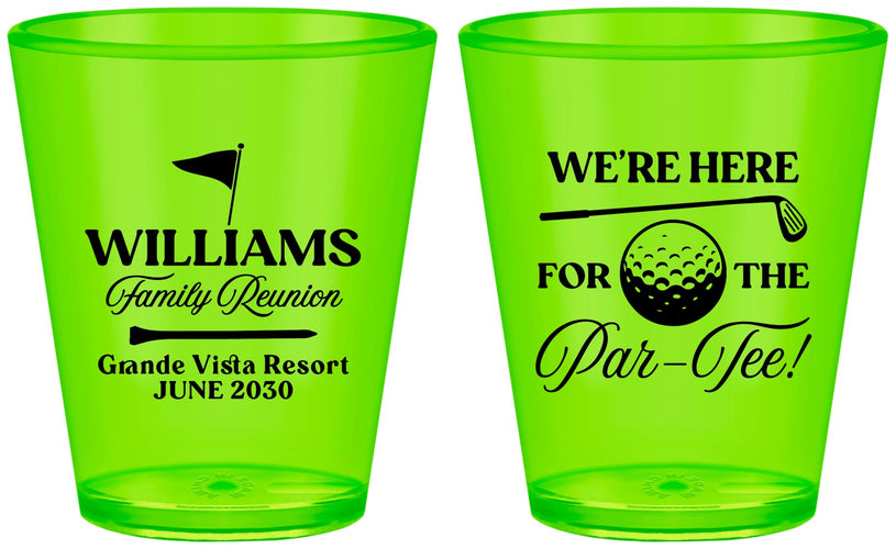 Custom Family Reunion Plastic Shot Glasses - Golf | 160047
