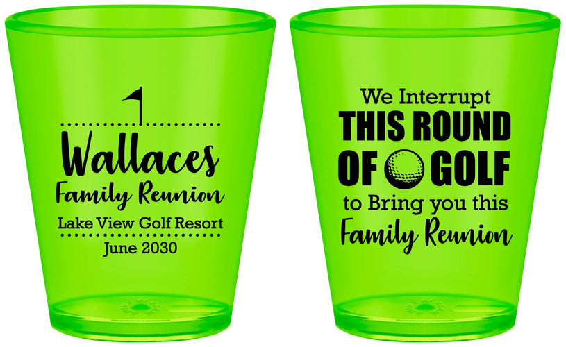 Custom Family Reunion Plastic Shot Glasses - Golf | 160048