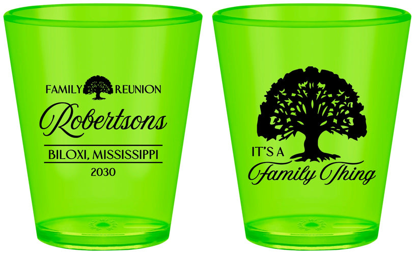 Custom Family Reunion Plastic Shot Glasses - Tree Family Thing | 160054