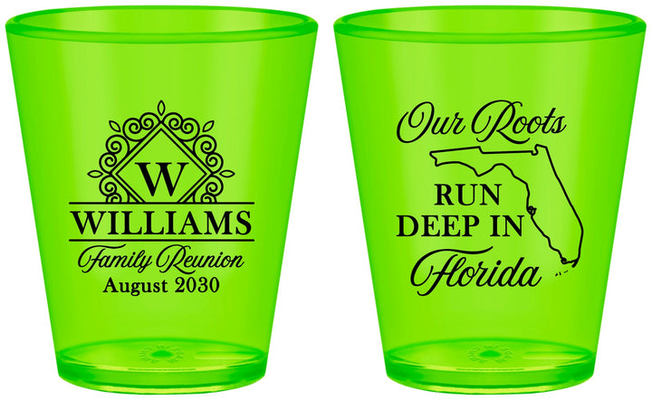 Custom Family Reunion Plastic Shot Glasses - Florida | 160057