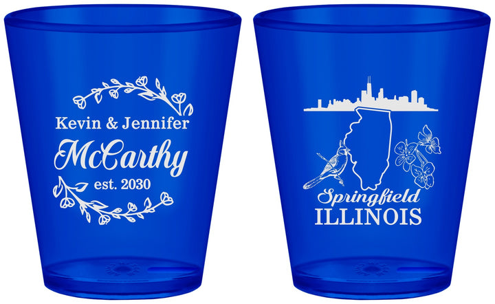 Custom Wedding Plastic Shot Glasses - Illinois | 162