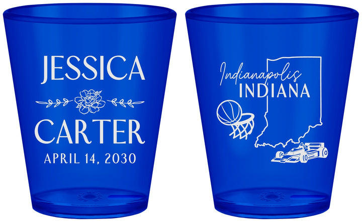 Custom Wedding Plastic Shot Glasses - Indiana | 163
