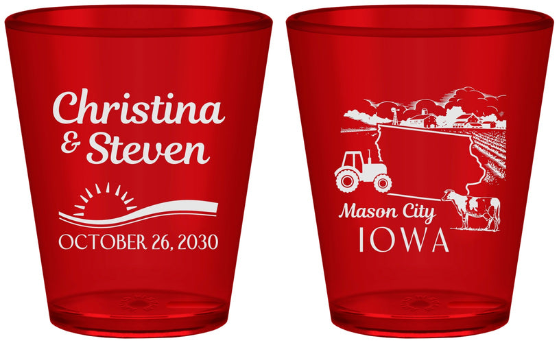 Custom Wedding Plastic Shot Glasses - Iowa | 164