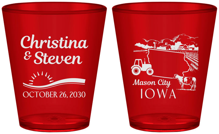 Custom Wedding Plastic Shot Glasses - Iowa | 164